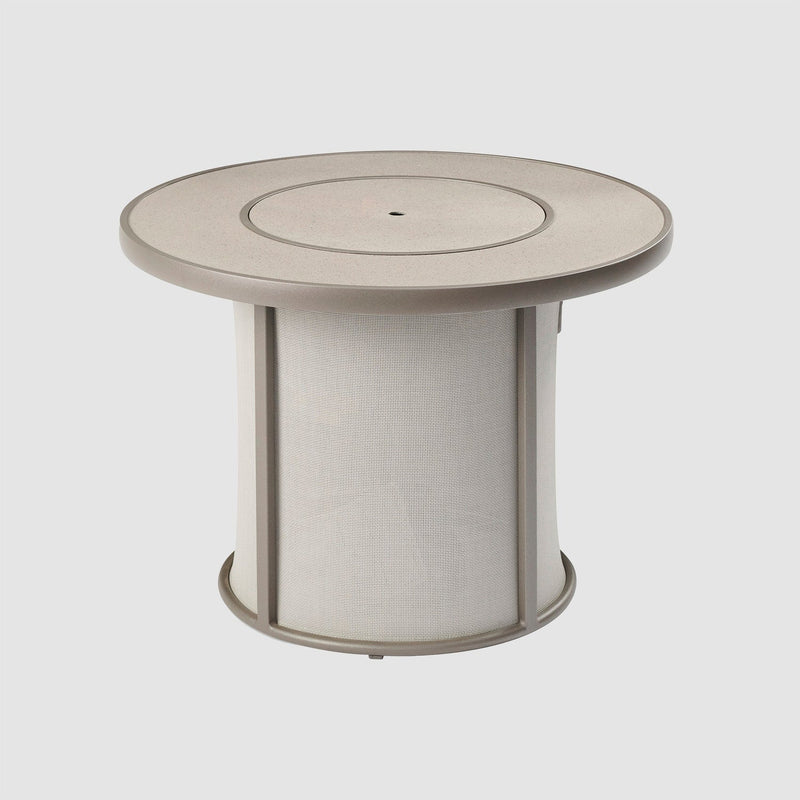 The Outdoor GreatRoom Company Stonefire 31" Grey Round Gas Fire Pit Table with 16" Crystal Fire® Plus Burner