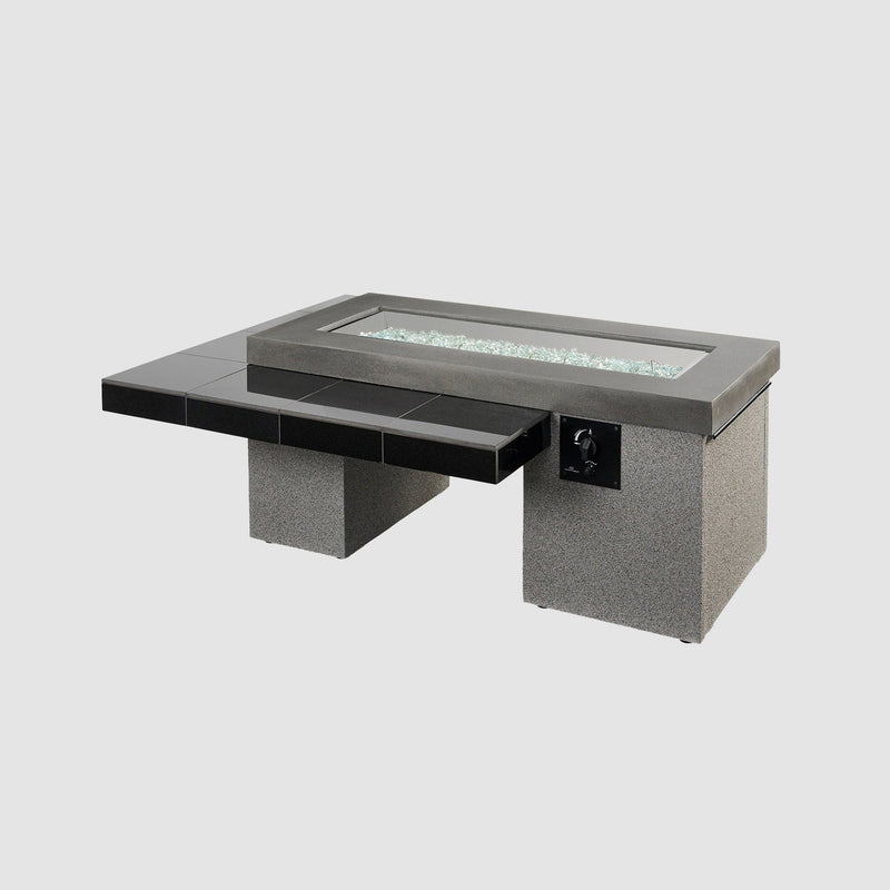 The Outdoor GreatRoom Company Uptown 64" Linear Gas Fire Pit Table with Midnight Mist Top