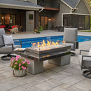 The Outdoor GreatRoom Company Uptown 64" Linear Gas Fire Pit Table with Midnight Mist Top