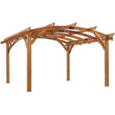 The Outdoor GreatRoom Company Wood Lattice Panel Kit for 16' x 16' Sonoma Arched Pergola – Mocha or Redwood Finish