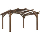 The Outdoor GreatRoom Company Wood Lattice Panel Kit for 16' x 16' Sonoma Arched Pergola – Mocha or Redwood Finish
