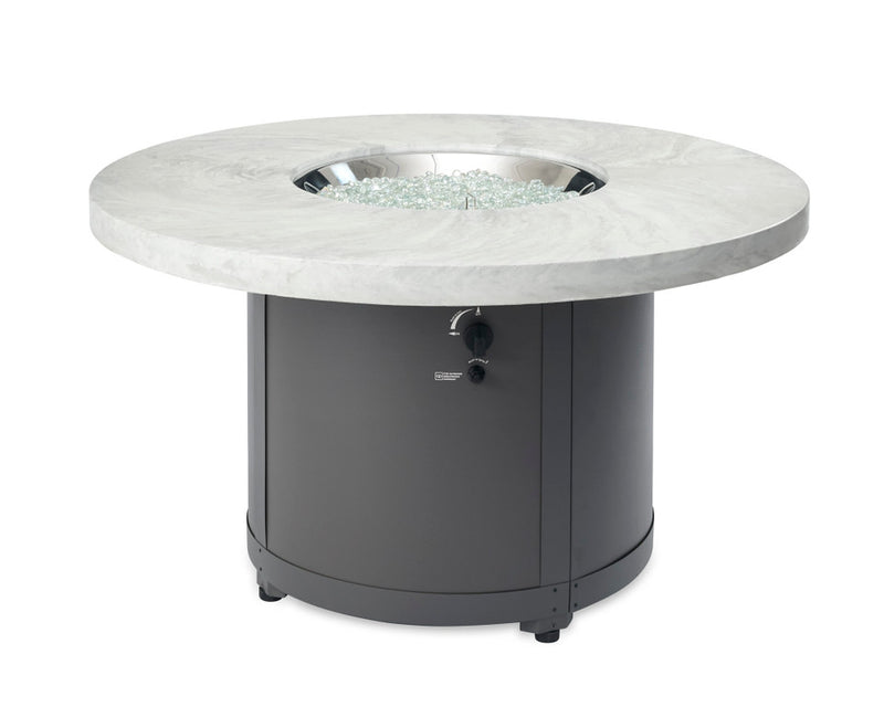 The Outdoor GreatRoom Company 48" White Onyx Chat High Fire Pit Table BC-20-WO