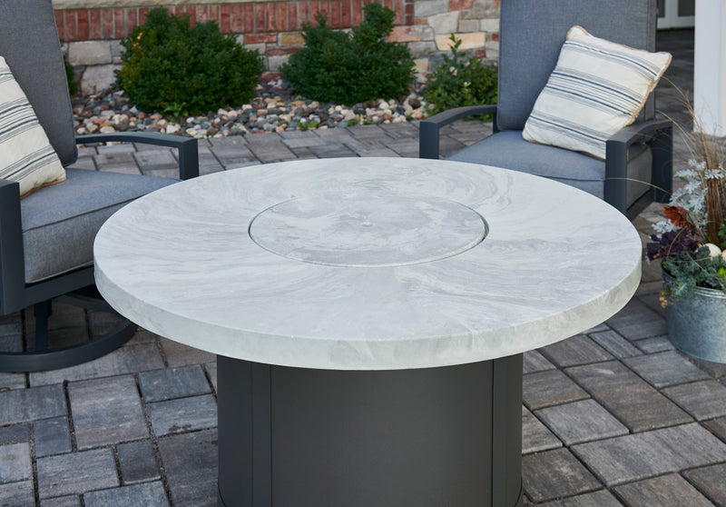 The Outdoor GreatRoom Company 48" White Onyx Chat High Fire Pit Table BC-20-WO