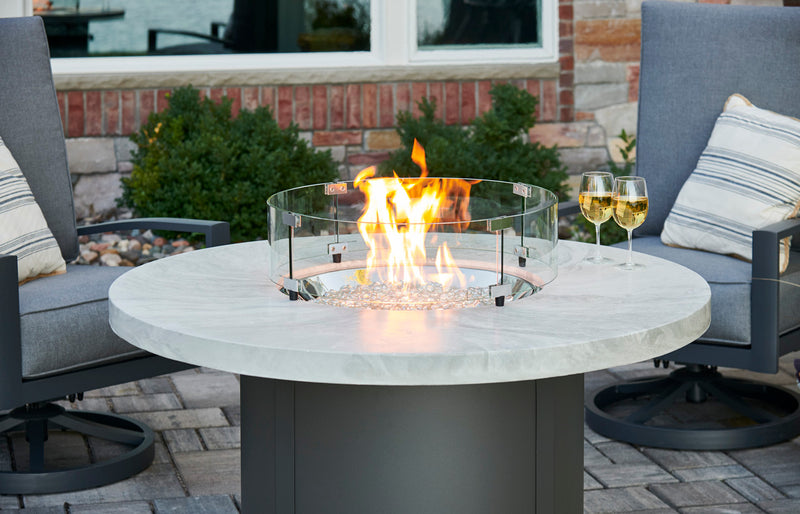 The Outdoor GreatRoom Company 48" White Onyx Chat High Fire Pit Table BC-20-WO