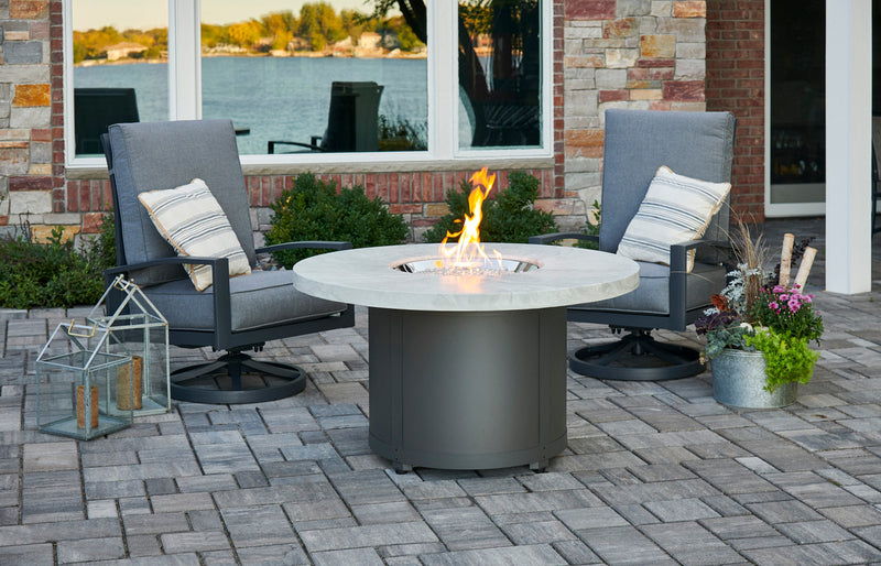 The Outdoor GreatRoom Company 48" White Onyx Chat High Fire Pit Table BC-20-WO