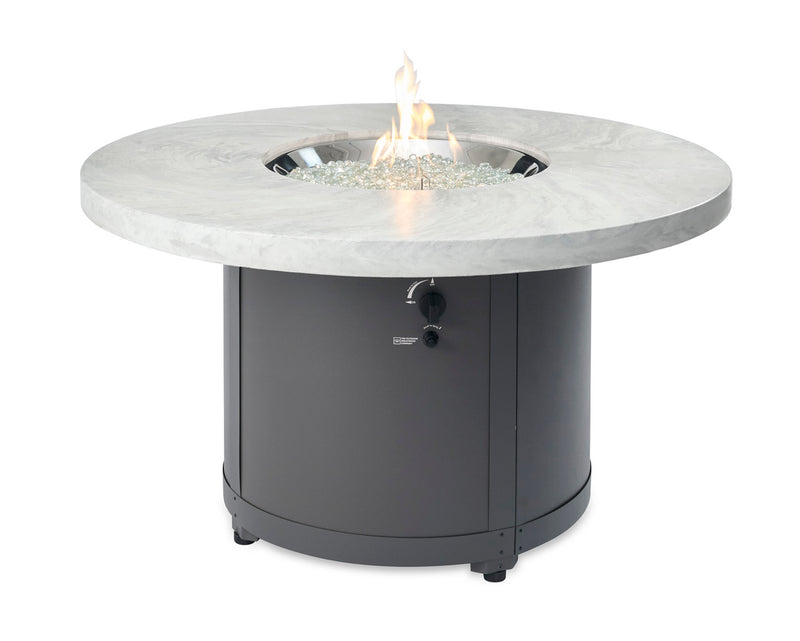 The Outdoor GreatRoom Company 48" White Onyx Chat High Fire Pit Table BC-20-WO