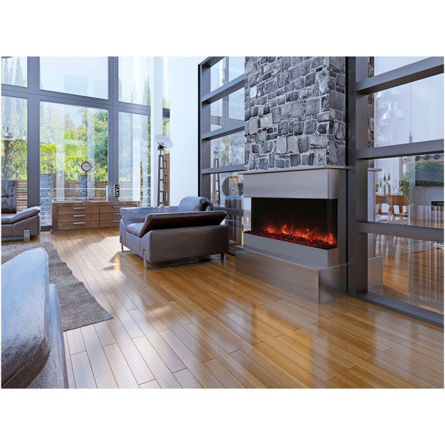 Amantii - Tru-View XL Deep 40" Built-In Three Sided Electric Fireplace