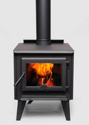 True North TN25C 22" Metallic Black Freestanding Wood Stove with Legs, EPA2020 Certified