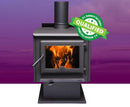 True North TN25C 22" Metallic Black Wood Burning Pedestal Stove, EPA2020 Certified