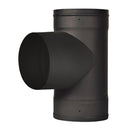 Ventis 6" Black Stove Pipe Tee with Fixed Snout – Single-Wall, 22-Gauge Steel