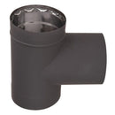 Ventis 6" Black Tee with Cap – Double-Wall Stove Pipe Fitting