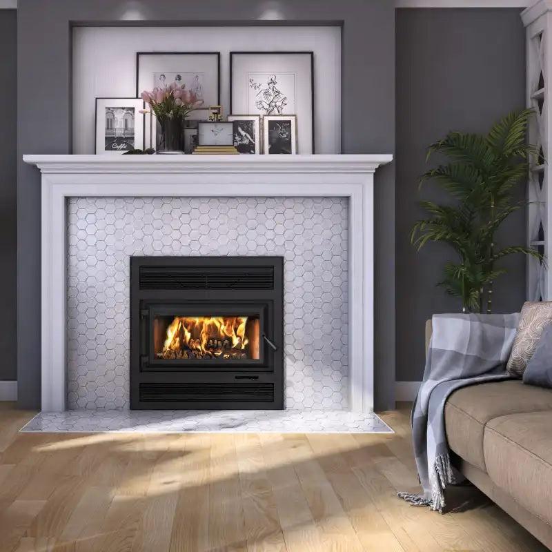 Ventis HE250R 37" Black High-Efficiency Wood Burning Fireplace with Blower – EPA 2020 Certified