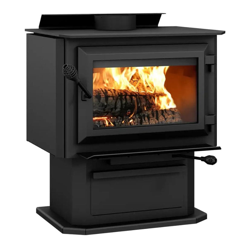 Ventis 25" HES170 Medium Black Wood Stove With Pedestal