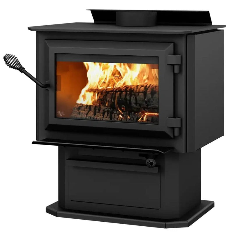 Ventis 25" HES170 Medium Black Wood Stove With Pedestal