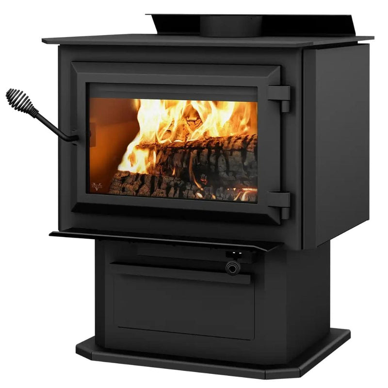 Ventis 27" Large Black Wood Stove With Pedestal HES240