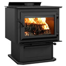 Ventis 29" Extra Large Black Wood Stove With Pedestal HES350