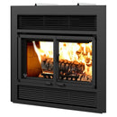 Ventis ME150 40" Black Wood Burning Fireplace with Firescreen Doors