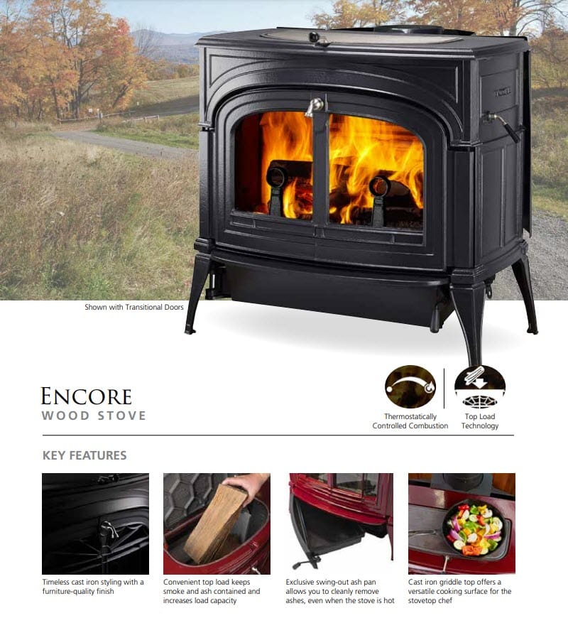 Vermont Castings Encore EPA Certified Wood Stove with 30% Tax Credit Eligibility