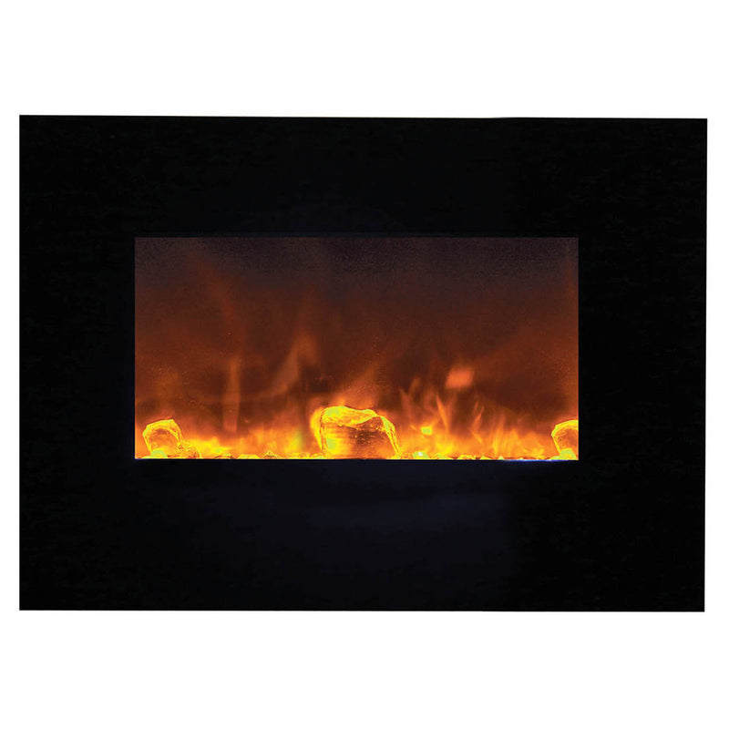 Amantii - 88" Wall Mount/Flush Mount Electric Fireplace with Glass Surround