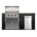 Haven Outdoor 72" Modular Kitchen Island with Coyote 30" Grill & Rustproof Trash Drawer