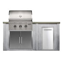 Haven Outdoor 72" Modular Kitchen Island with Coyote 30" Grill & Rustproof Trash Drawer