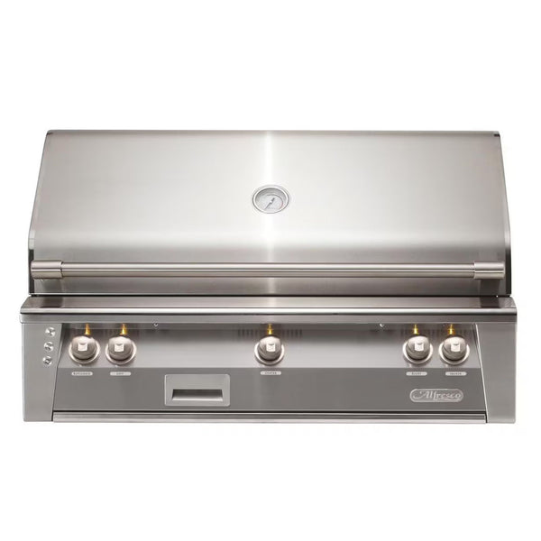 Alfresco 42" Signal Gray Built-In Gas Grill with Rotisserie, Smoker & EZ-Lift Hood


