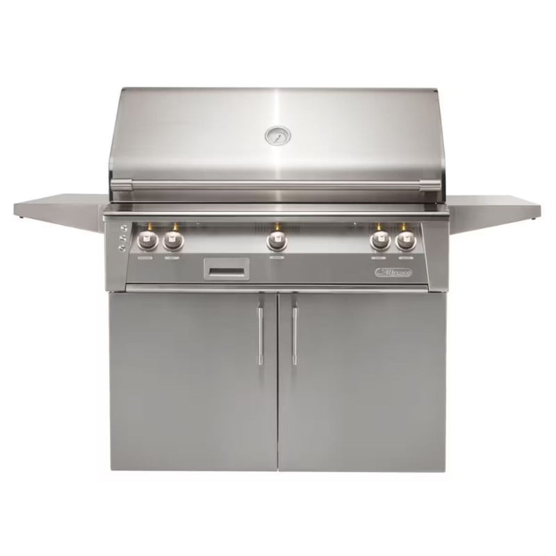 Alfresco 42" Freestanding Stainless Steel Gas Grill with Sear Zone, Rotisserie & Smoker System

