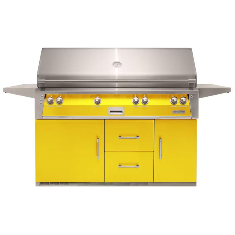 Alfresco 56-Inch Stainless Steel Freestanding Gas Grill w/ Refrigerated Cart, Rotisserie & Sear Zone