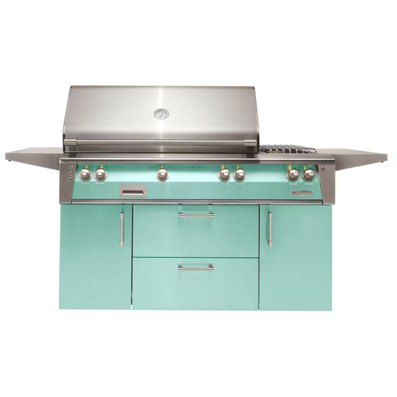 Alfresco Deluxe 56-Inch Stainless Steel Freestanding Gas Grill w/ Rotisserie & Side Burner