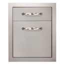 Artisan 17-Inch Stainless Steel Double Drawer Unit with Polished Handles ARTP-2DR-17SC

