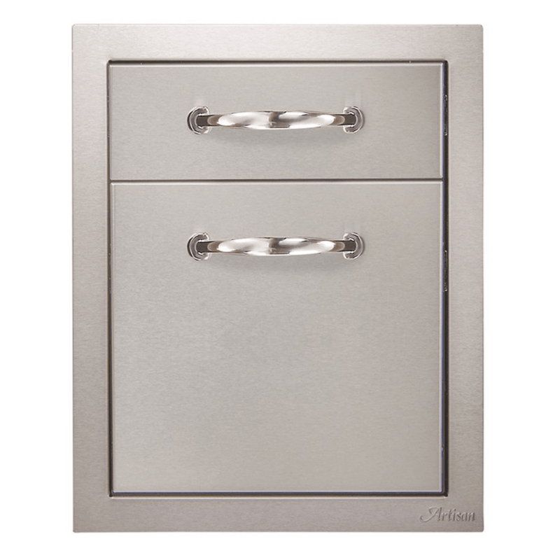Artisan 17-Inch Stainless Steel Double Drawer Unit with Polished Handles ARTP-2DR-17SC

