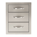 Artisan 17-Inch Stainless Steel Three Drawer Unit with Magnetic Closures and Soft-Close Slides ARTP-3DR-17SC
