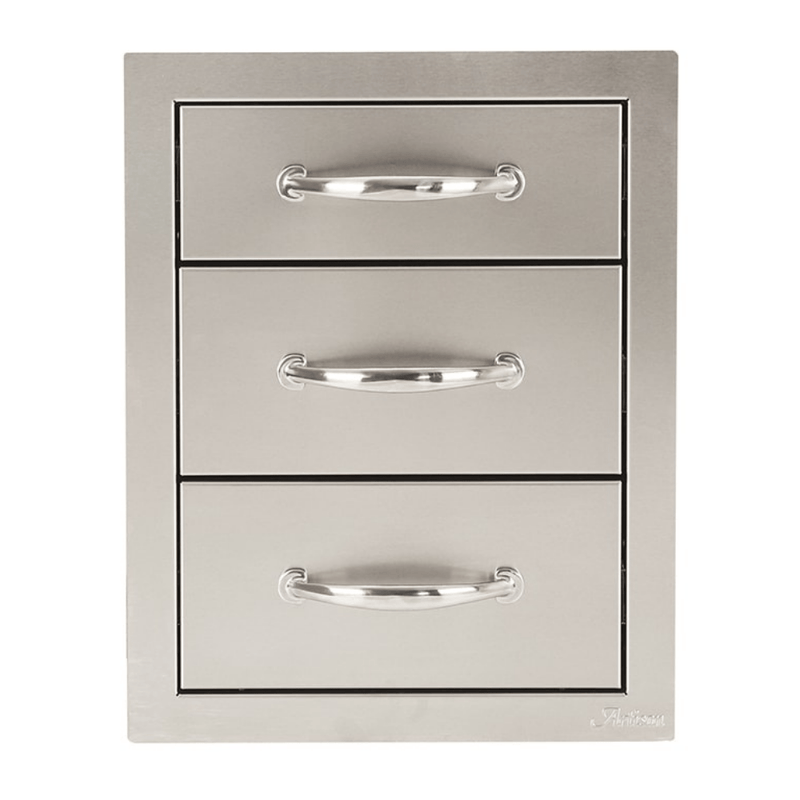 Artisan 17-Inch Stainless Steel Three Drawer Unit with Magnetic Closures and Soft-Close Slides ARTP-3DR-17SC