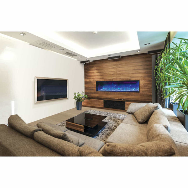Amantii - 72" Panorama Deep Indoor or Outdoor Electric Fireplace