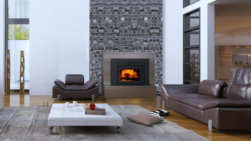 Astria Ladera - BIS EPA Certified Wood-Burning Fireplace, Front Open, Clean-Faced, Ladera EPA Wood Fp, White Stacked