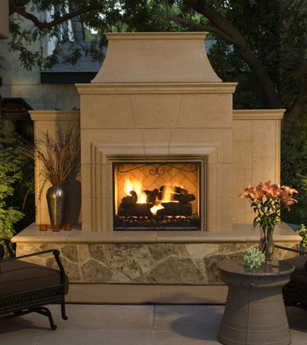 Astria Tuscan - 36 inch Outdoor Wood-Burning White Fireplace