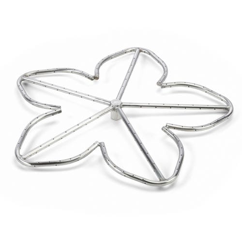 HPC Fire 24" Standard 5 Spoke Match Lit Fire Pit Insert – Square Flat Stainless Steel Design