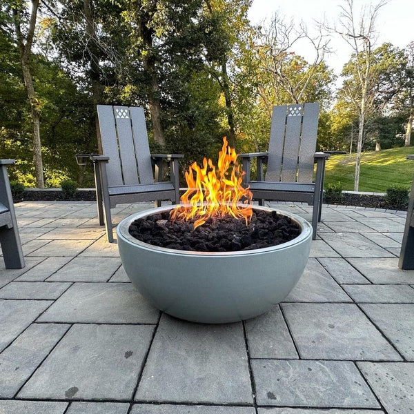 HPC Fire 35" Aluminum Gas Fire Bowl with Hi/Lo Smart Ignition & Torpedo Flame