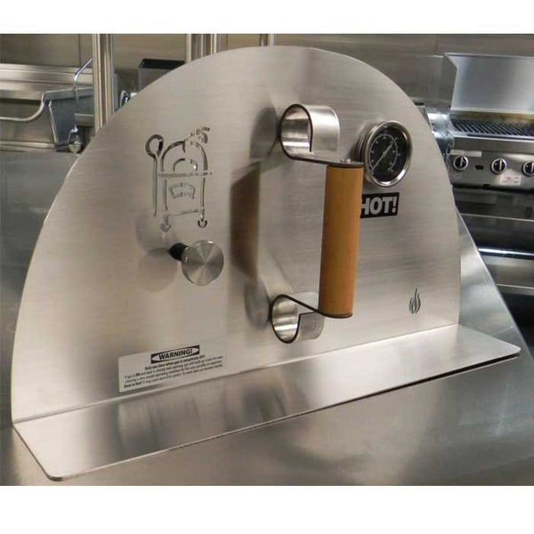 HPC Fire Stainless Steel Oven Door with Thermometer and Wooden Handle FDP-DOOR