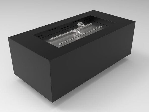 HPC Fire Tejas Rectangular Fire Pit Enclosure with 24VAC Electronic Ignition & Powder-Coated Steel