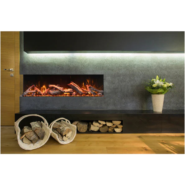 Amantii - Tru View Bespoke 55" 3 Sided Indoor / Outdoor Electric Fireplace