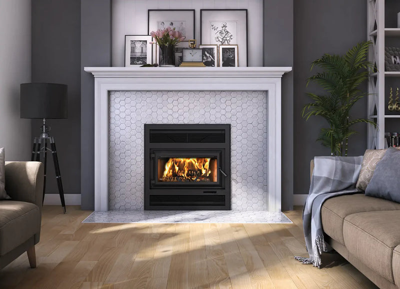 Astria Bainbridge - BIS  EPA Certified Wood-Burning Fireplace, Front Open, Circulating, Bainbridge EPA Wood Fp, White Smooth