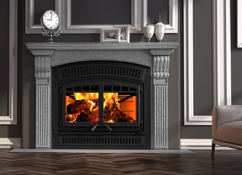 Astria Bainbridge - BIS  EPA Certified Wood-Burning Fireplace, Front Open, Circulating, Bainbridge EPA Wood Fp, White Smooth