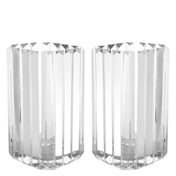 EICHHOLTZ  Crystal Glass Candle Holder Howell set of 2,