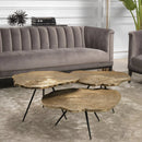 Gold Wood Slice Coffee Table Set (3) | Eichholtz Quercus