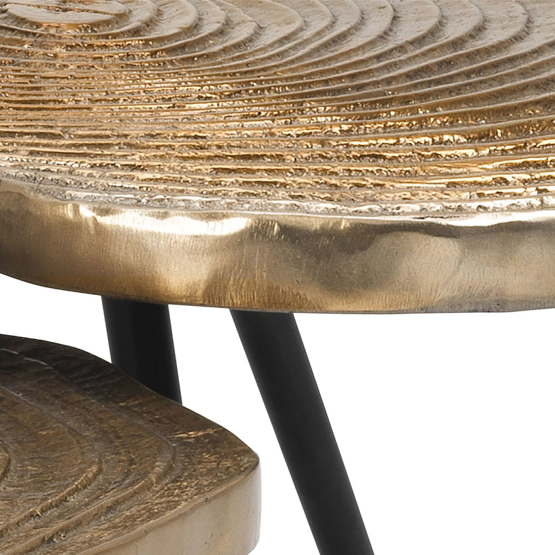 Gold Wood Slice Coffee Table Set (3) | Eichholtz Quercus