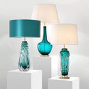 Teal Blown Glass Table Lamp-2