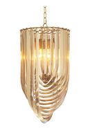 Gold Lucite Loop Chandelier | CHANDELIER MURANO 14" DIA