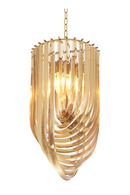 Gold Lucite Loop Chandelier | CHANDELIER MURANO 14" DIA