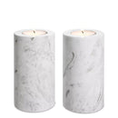 White Marble Tealight Holders (2) | Eichholtz Tobor M